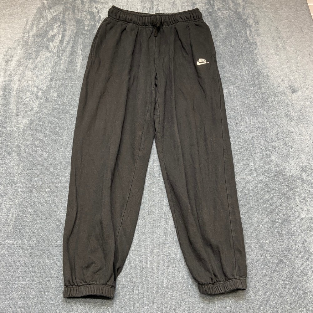Nike Oversized Joggers Pants Womens S Black Fleece Lined Drawstring Sportswear